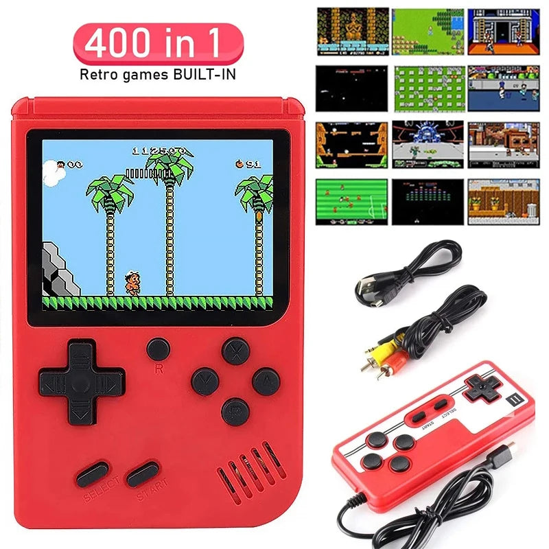 Consola de videojuegos retro portátil mini, reproductor de juegos portátil de 8 bits, juegos 400 en 1 integrados, salida AV, consola de juegos Gameboy videojuego