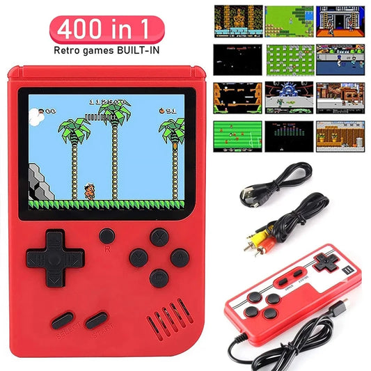 Consola de videojuegos retro portátil mini, reproductor de juegos portátil de 8 bits, juegos 400 en 1 integrados, salida AV, consola de juegos Gameboy videojuego