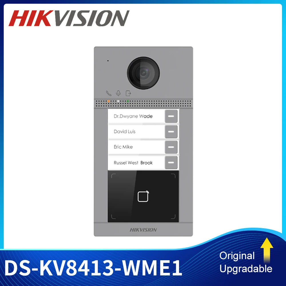 Videoportero IP inalámbrico Hikvision, estación de puerta para villa, timbre con Wi-Fi y PoE, IP67 IK08 DS-KV8413-WME1 DS-KV8113-WME1, apertura de puerta
