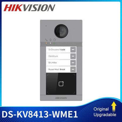 Videoportero IP inalámbrico Hikvision, estación de puerta para villa, timbre con Wi-Fi y PoE, IP67 IK08 DS-KV8413-WME1 DS-KV8113-WME1, apertura de puerta