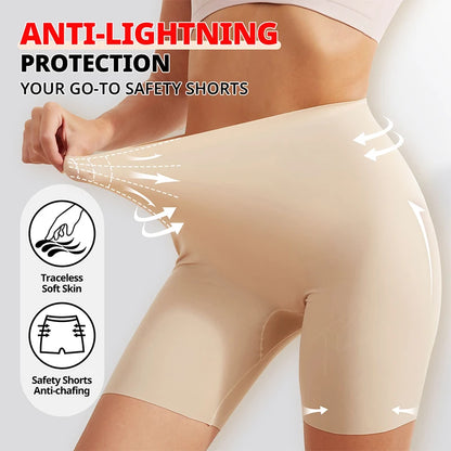 Pantalones cortos de seguridad de cintura alta Flarixa, antirozaduras, ropa interior tipo bóxer, ropa interior protectora para debajo de los vestidos, pantalones de ciclismo