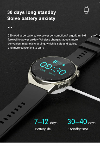 Reloj inteligente con tratamiento láser para hombres, dispositivo con ECG, PPG, frecuencia cardíaca, azúcar en sangre, monitor de salud, para Android e iOS, 2024