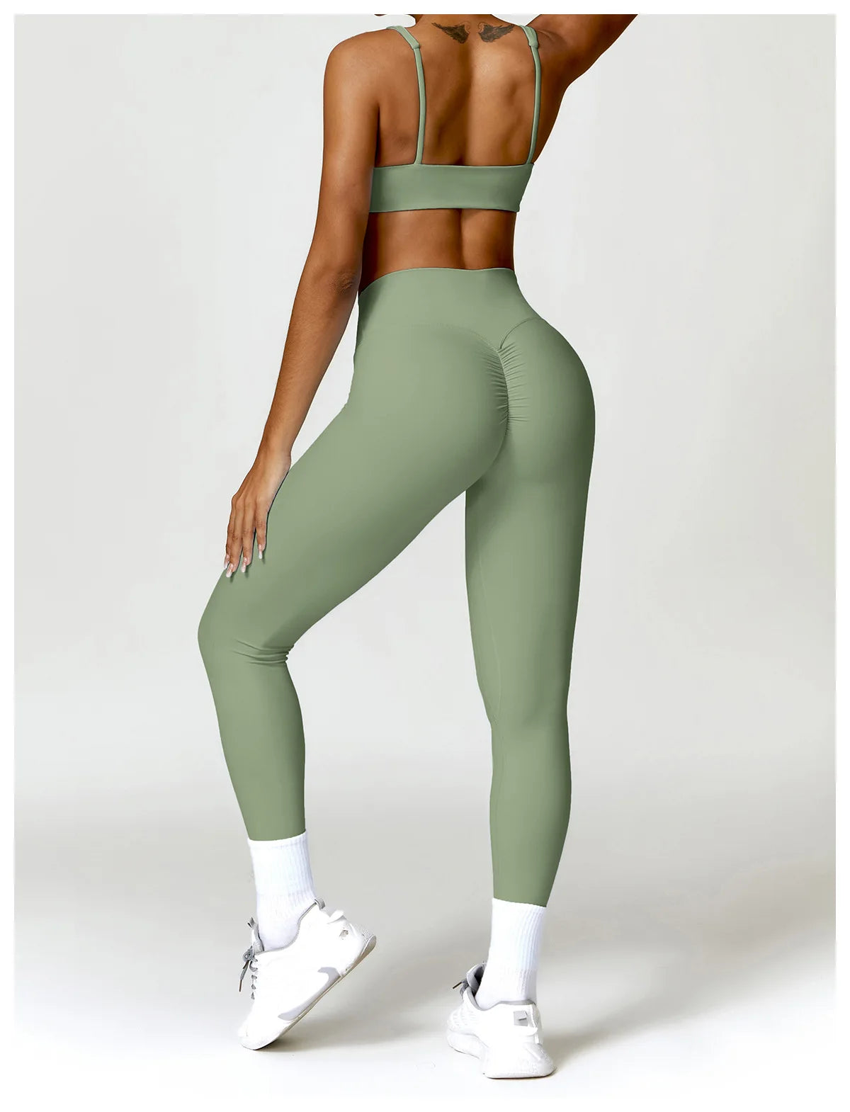 Conjunto de chándal de yoga para mujer, 2 piezas, ropa deportiva para entrenamiento, ropa deportiva, leggings de gimnasio, sujetador de fitness, top corto, trajes deportivos de manga larga