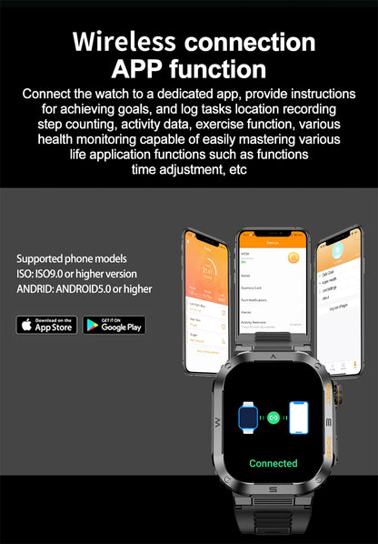 Reloj inteligente militar FOXBOX para hombre con GPS, resistente al agua, 2025, monitorización del sueño, deporte, fitness, IA, voz, llamadas Bluetooth.