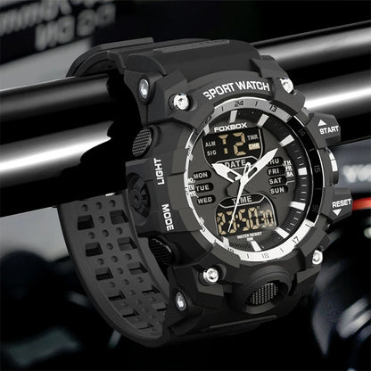 LIGE Reloj Original para Hombre, Reloj de Pulsera Deportivo Militar de Moda con Cronógrafo de Cuarzo, Relojes de Lujo con Doble Pantalla LED y Calendario para Hombre