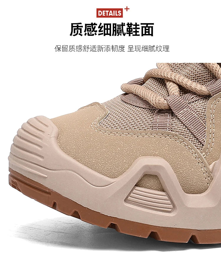 Botas tácticas para hombre con correas para entrenamiento de combate, impermeables, transpirables, ideales para senderismo y uso multifuncional en motocicleta.