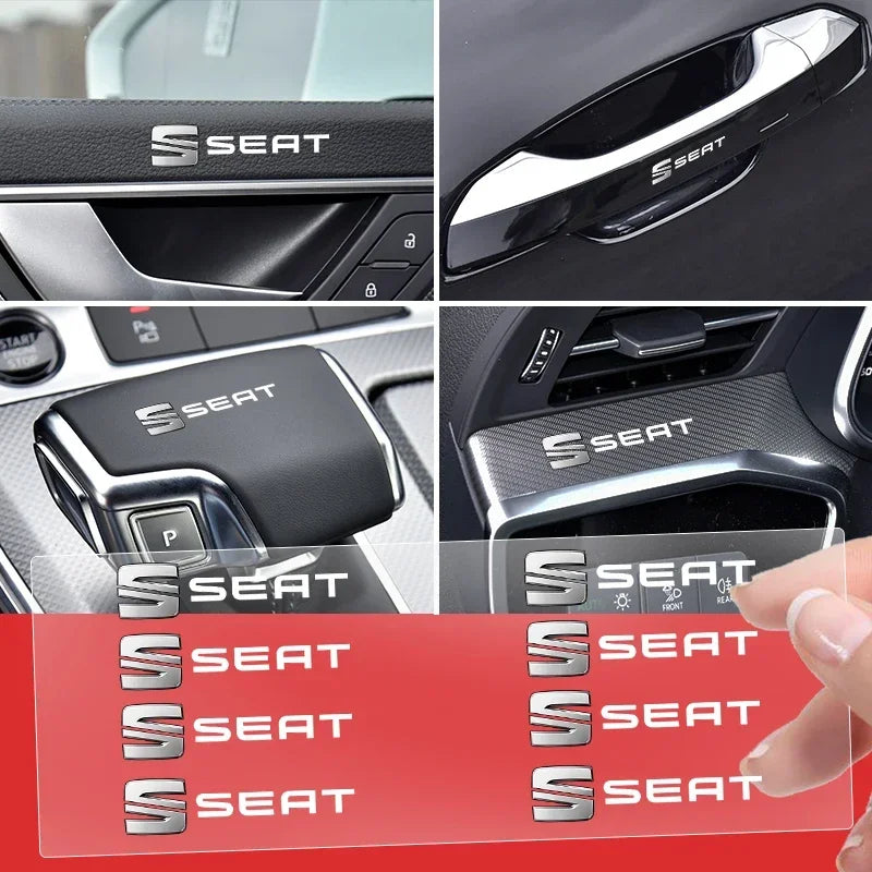 Pegatinas de metal 3D para decoración interior de coche, insignias, calcomanías de estilo para Seat Cupra, León 5F, Ibiza 6L, 6J, León 1P, cojín