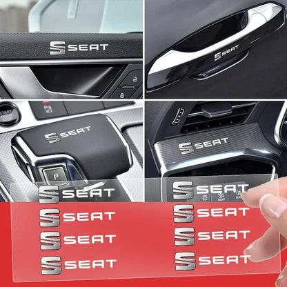 Pegatinas de metal 3D para decoración interior de coche, insignias, calcomanías de estilo para Seat Cupra, León 5F, Ibiza 6L, 6J, León 1P, cojín