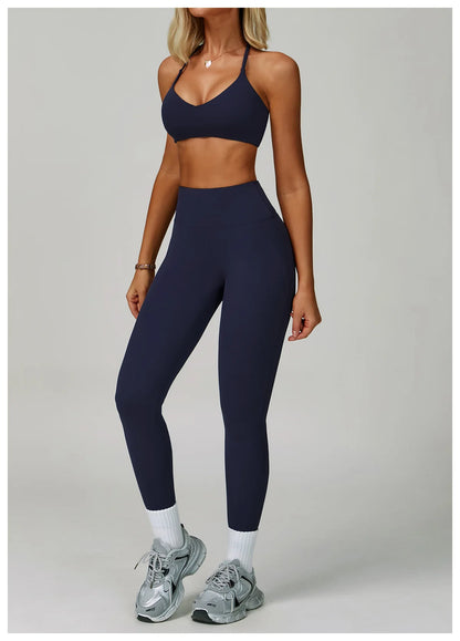 2 Piece Set Women's Tracksuit Fitness Clothes Yoga Sets Sportswear Workout Bra High Waist Leggings Set Gym Clothing Sports Suits
