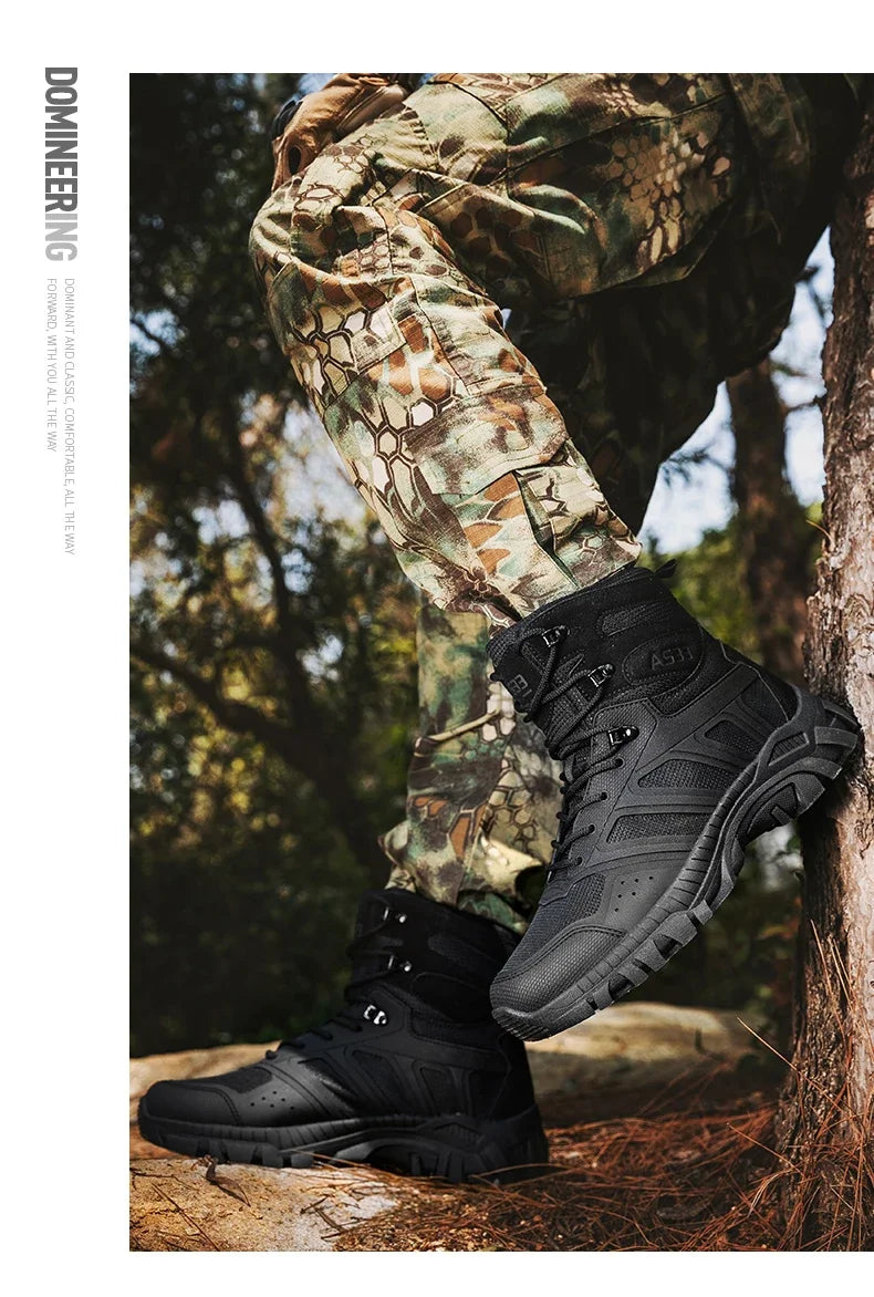 Botas tácticas para hombre con cordones, estilo militar, para trabajo en el desierto, botas de senderismo, botas de escalada, botas del ejército, unisex, tallas grandes, marca para hombre, impermeables
