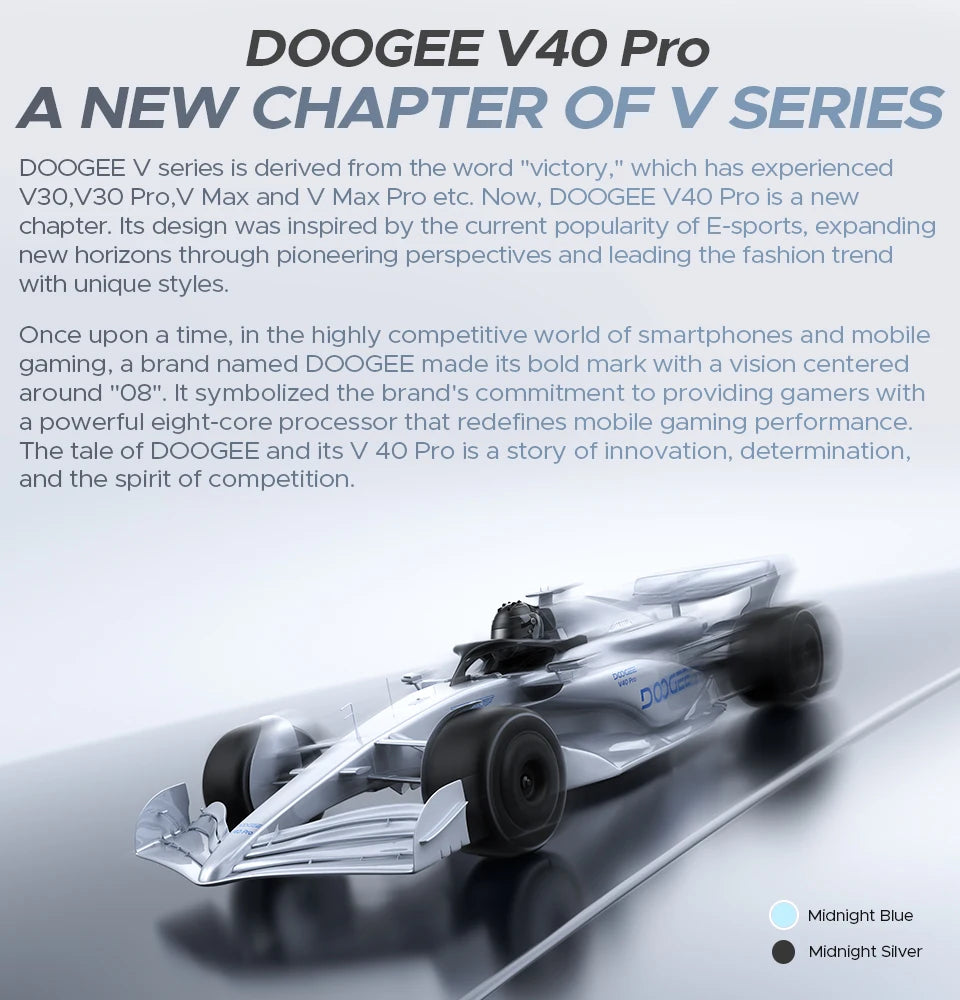 Teléfono robusto DOOGEE V40 Pro 5G versión global, pantalla de 6,78", 16 GB + 512 GB, dimensiones 7300, cámara con IA de 200 MP, 8680 mAh, cargador rápido de 33 W.