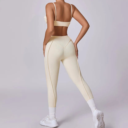 2025 New Yoga Set  2Pcs Sports Suit Women Sexy Workout Bra Suit Running Gym High Waist Legging Quick Dry Tight Yoga Clothing