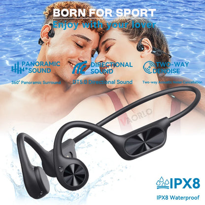 Auriculares inalámbricos de conducción ósea IPX8, resistentes al agua, para natación, Bluetooth 5.4, 32 GB de RAM, reproductor de MP3, música HIFI, deportivos.
