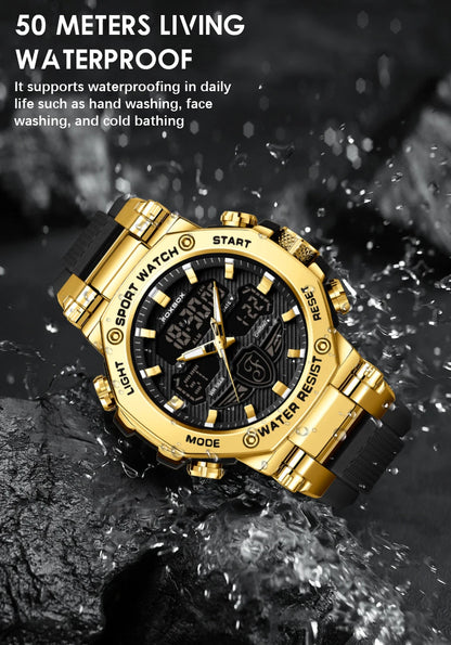 Relojes militares de lujo para hombre LIGE 2024, marca superior, resistentes al agua 5 bar, deportivos, de cuarzo con LED, para hombre, Relogio Masculino.