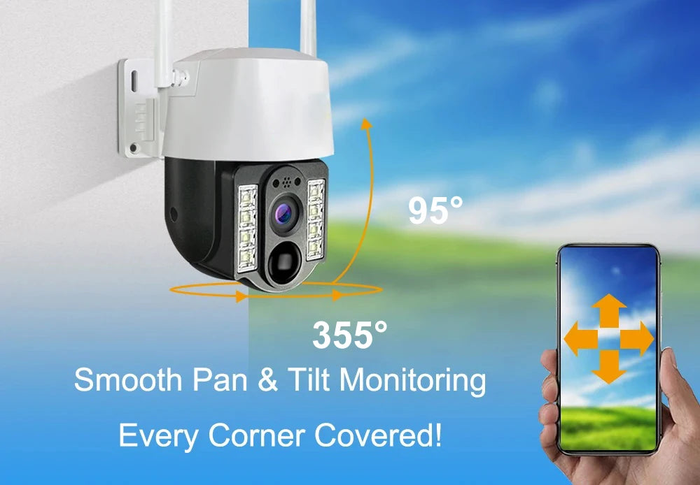 Cámara solar WiFi V380 Pro con zoom 10X, doble lente, resistente al agua, para exteriores, con protección IP, detección humana PIR y sistema de videovigilancia.