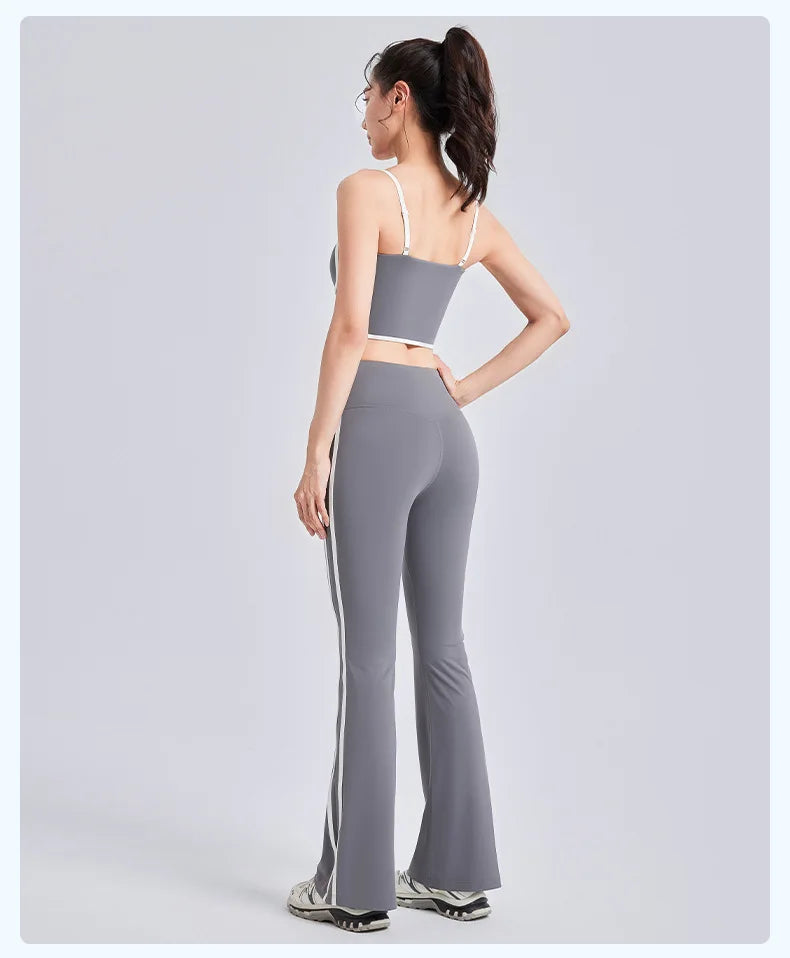 Nuevo traje deportivo para mujer, con efecto push-up, chaleco con tirantes ajustables, cintura alta, micropantalón y traje de yoga de alta elasticidad.