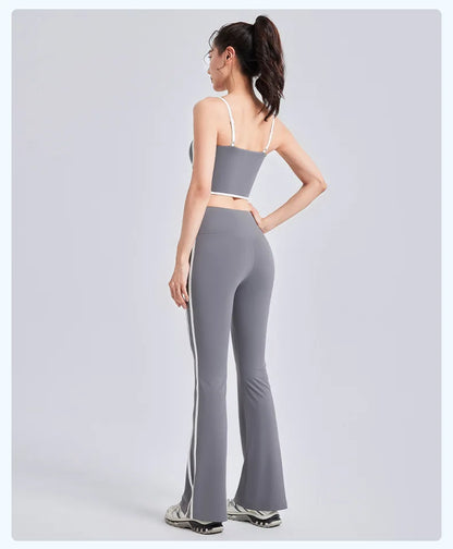 Nuevo traje deportivo para mujer, con efecto push-up, chaleco con tirantes ajustables, cintura alta, micropantalón y traje de yoga de alta elasticidad.