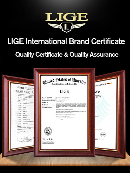 LIGE Reloj de moda para hombre, deportivo militar, con doble pantalla, calendario, relojes de cuarzo, LED luminosos, resistente al agua, cronógrafo, relojes para hombre