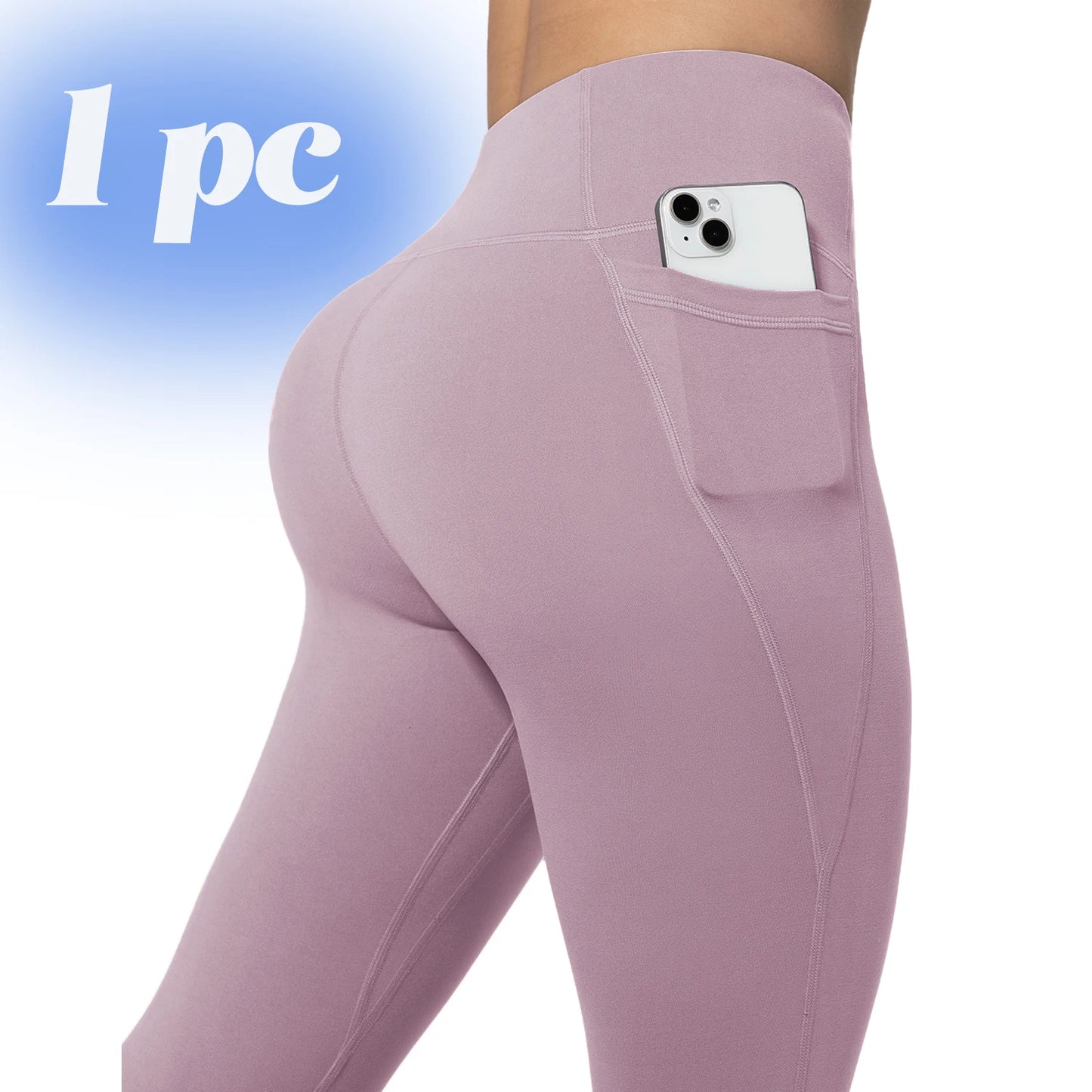 Leggings de yoga para mujer, 2 unidades, con bolsillos, color liso, para gimnasio, actividades al aire libre, cintura alta, ajustados, pantalones deportivos para correr.