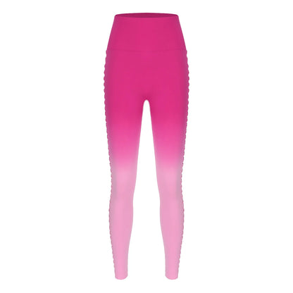 Womens Hip Tight Yoga Pants High Waist Side Hollowed-Out Mesh Design Exercise Yoga Leggings Running Gym Fitness
