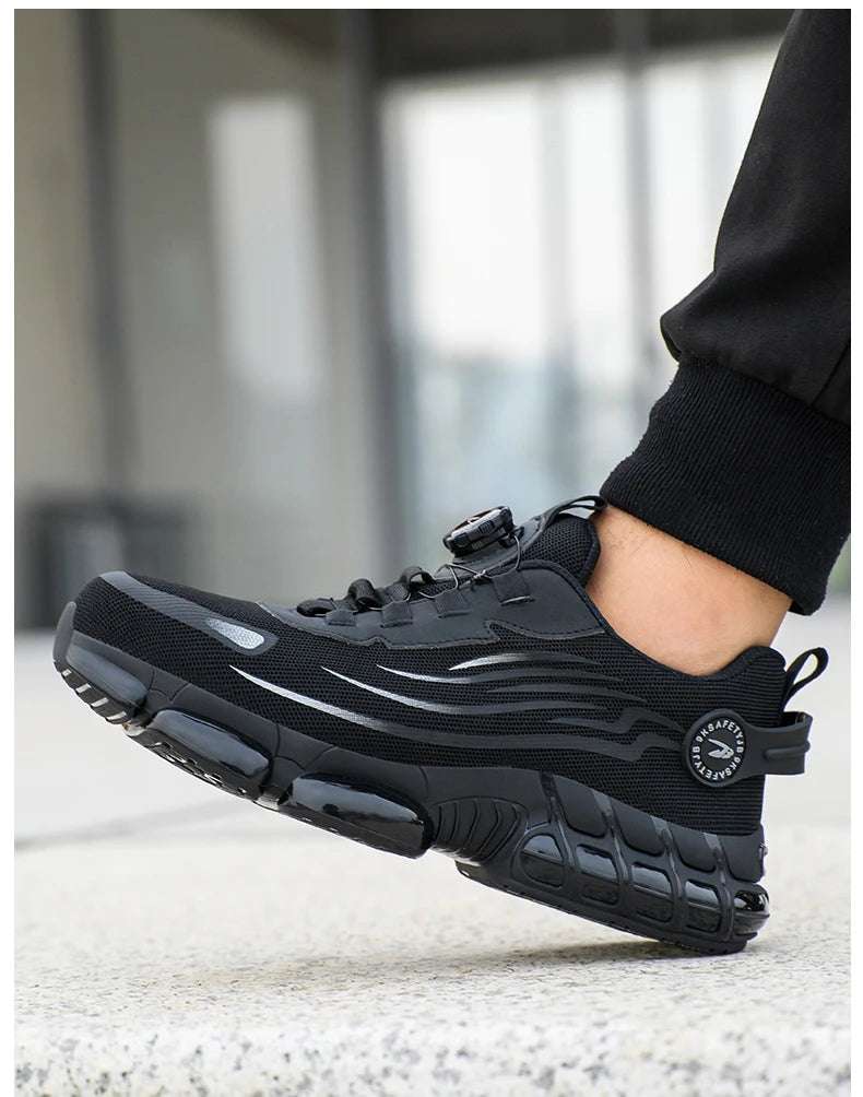 Small Size Rotary Buckle Work Safety Shoes For Men Air Soft Sole Lightweight Protective Work Sneakers Men and Women Shoes