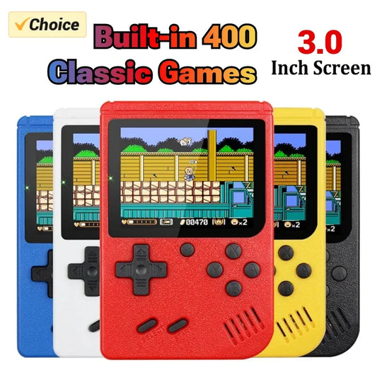 NUEVA mini consola de videojuegos retro portátil de 8 bits, reproductor de juegos portátil con 400 juegos integrados, salida AV, consola de juegos Game Boy