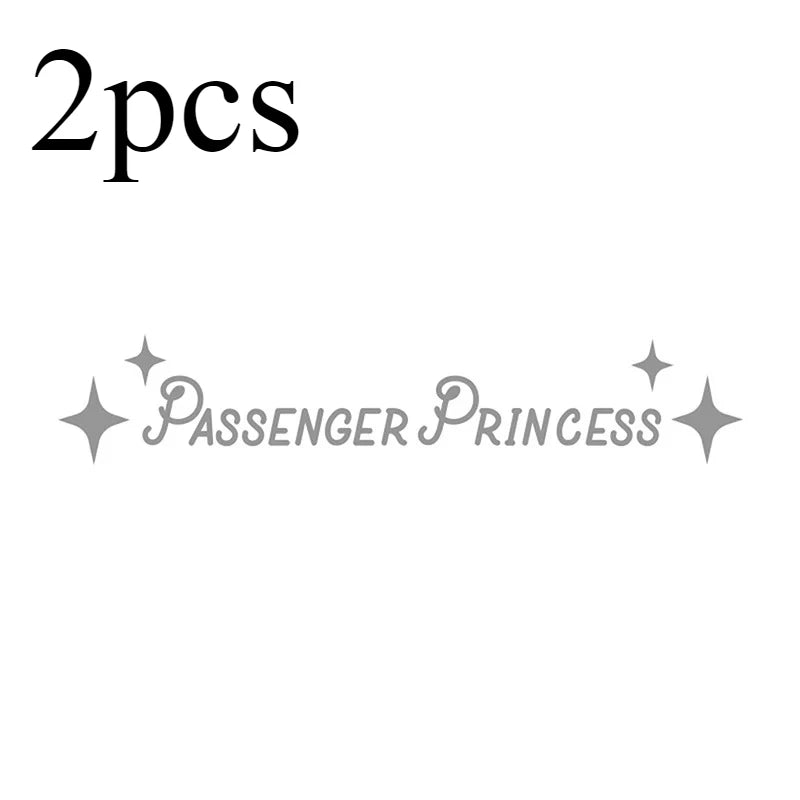2 piezas de accesorios para el interior del automóvil, calcomanías creativas para espejo retrovisor de princesa, calcomanías de vinilo divertidas para decoración del coche