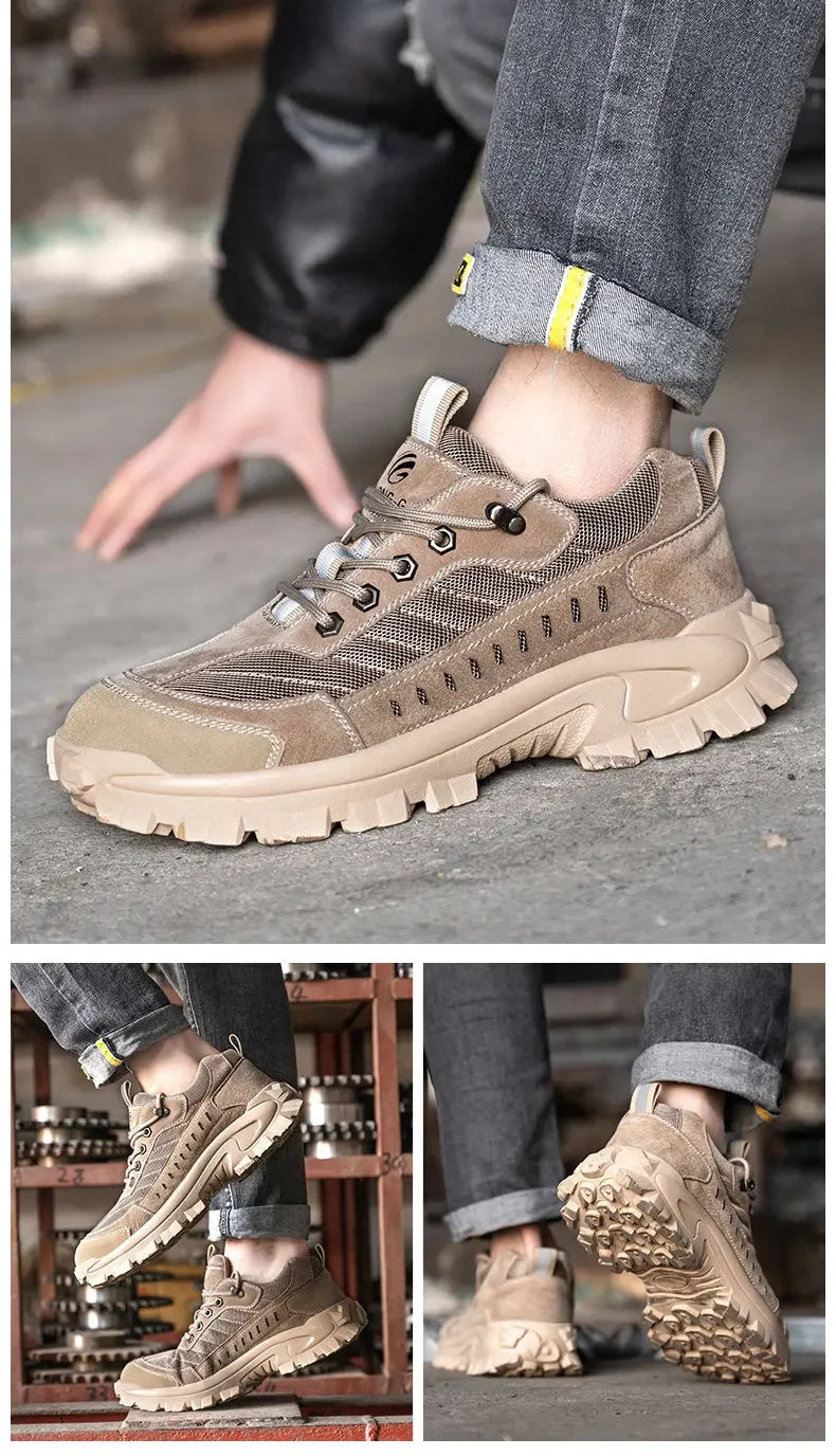 Spring New Men's Steel Toe Safety Shoes Breathable Work Shoes Anti Crush And Piercing High Temperature Resistant Wear Proof