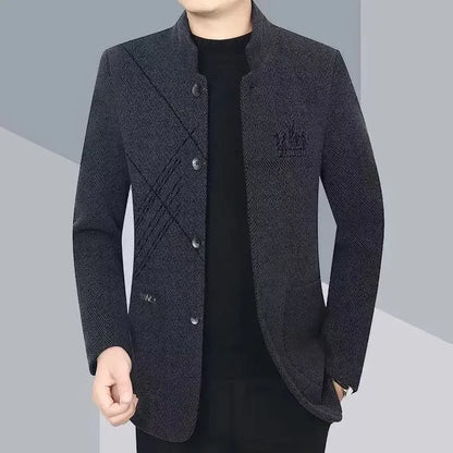 Chaqueta informal de cuello alto para hombre, de primavera, otoño e invierno, de estilo informal, de negocios, modelo fino, adecuada para verano, de origen chino.