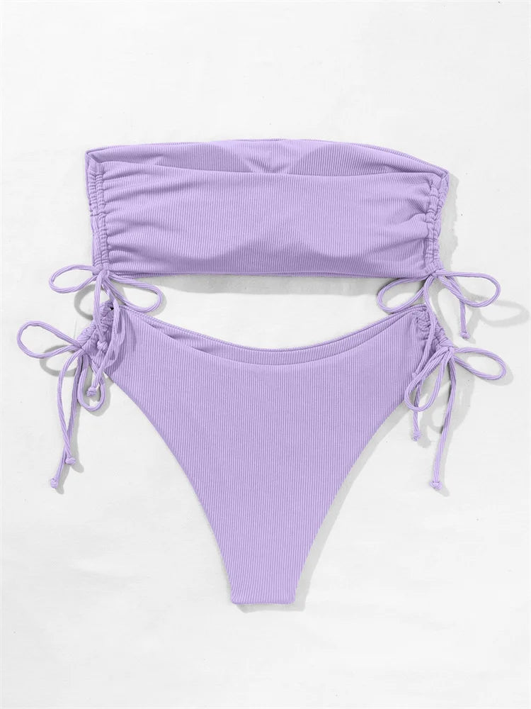 Nuevos bikinis sólidos sexis para mujer, trajes de baño push up para mujer, trajes de baño para nadar, conjunto de bikini brasileño para niña, ropa de playa para bañador