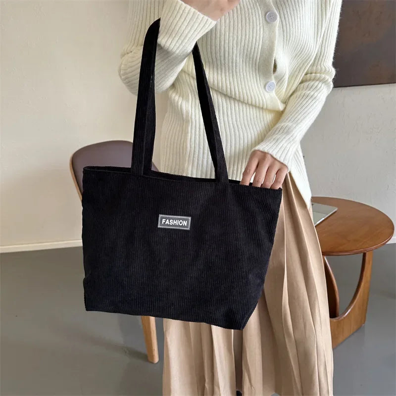 Bolso de mano moderno de gran capacidad, sencillo, estilo coreano, de un solo hombro, para uso diario, con bolsillo para teléfono, poliéster, talla L