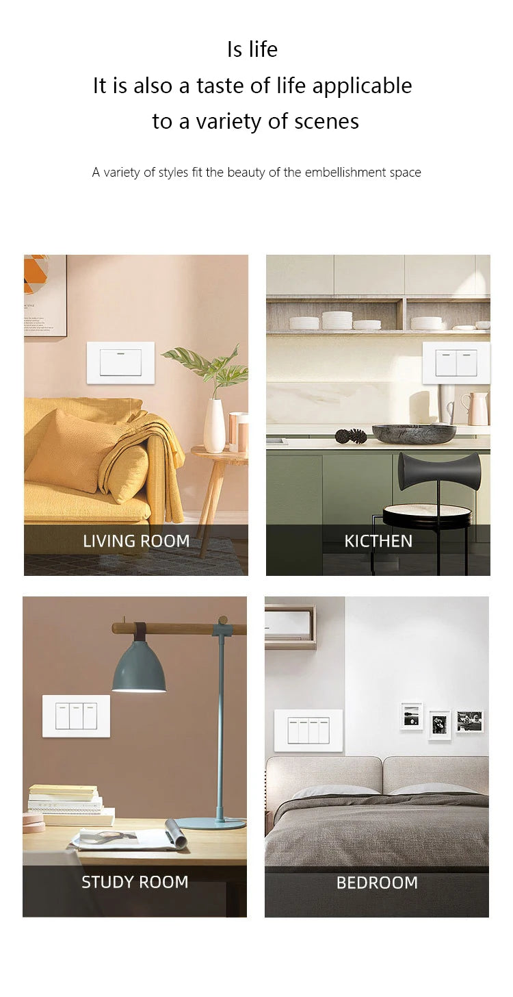 Enchufe de pared USB inteligente tipo C de 20 W con carga rápida para Italia, Chile y México; panel de interruptor de luz eléctrico de Brasil con toma USB-C universal.