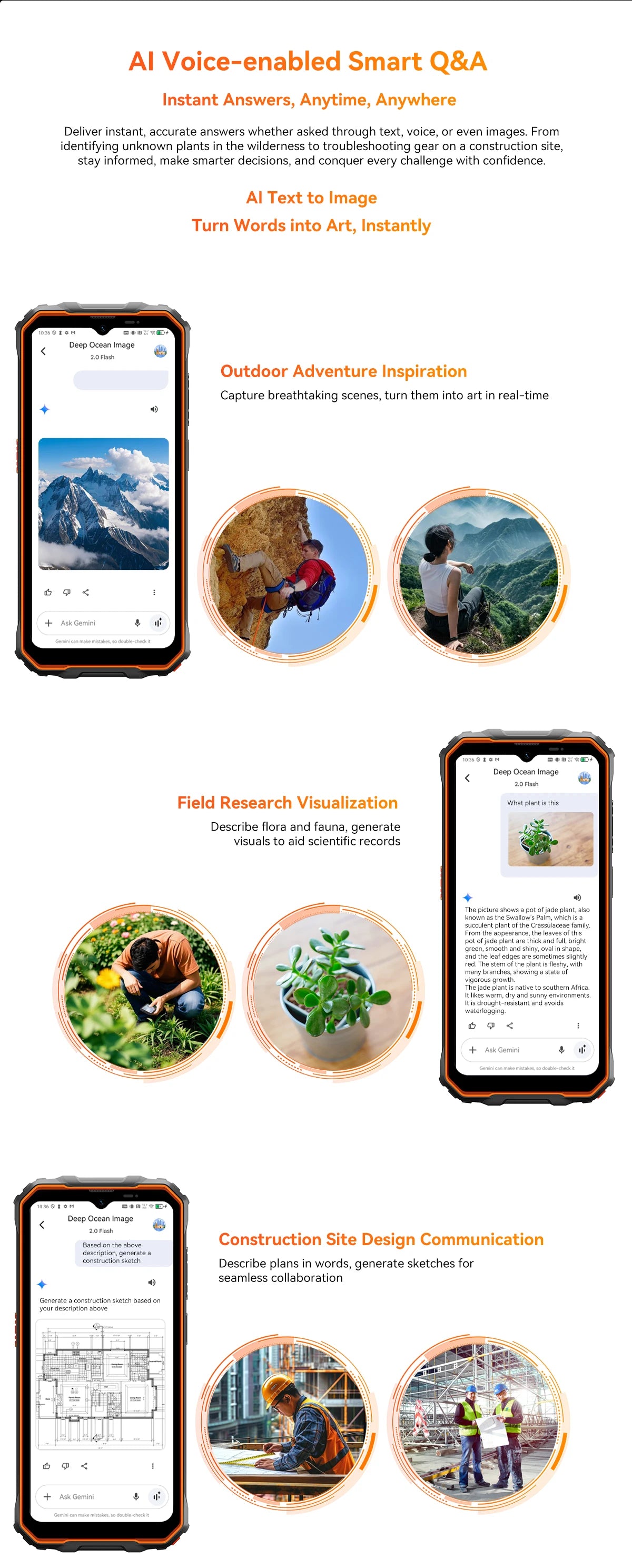 Teléfono resistente Blackview OSCAL Marine 2, 8 GB de RAM, 256 GB de almacenamiento, smartphone con IA, batería de 11000 mAh, pantalla HD+ de 6,56", procesador Unisoc T61, Android 15 y NFC.