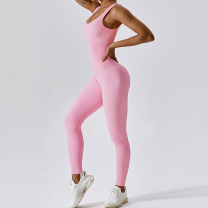 Traje de yoga de una pieza sin costuras de primavera, conjunto de entrenamiento de fitness para danza y tonificación abdominal, mono elástico, ropa deportiva de gimnasio con efecto push up