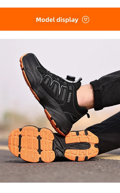 Calzado de seguridad laboral para hombre, resistente a impactos y perforaciones, con puntera de acero, tejido ligero y protección Flykned.