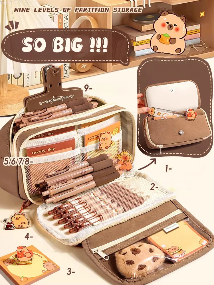 Set de útiles escolares, bonito estuche para lápices para niñas, papelería estética, accesorios útiles para el regreso a clases, kit escolar