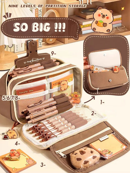 Set de útiles escolares, bonito estuche para lápices para niñas, papelería estética, accesorios útiles para el regreso a clases, kit escolar