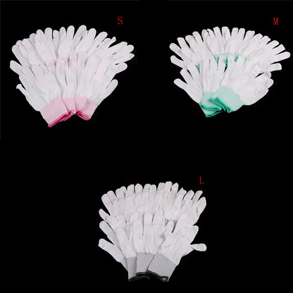 5 pares de guantes de trabajo electrónicos antiestáticos ESD, con palma recubierta de PU y dedos recubiertos, antideslizantes de PC para protección de dedos.