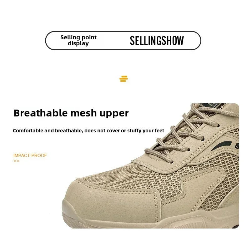 Zapatos de trabajo de seguridad transpirables para hombre – Zapatillas de verano a prueba de pinchazos con puntera de composite y protección aislante