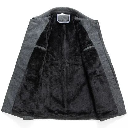 Abrigos de invierno para hombre, de lana y cachemir, con forro polar. Abrigos cálidos de invierno de alta calidad, estilo casual de negocios. Talla 4XL.