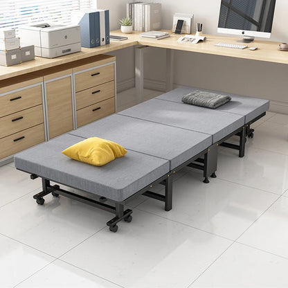 Cama individual plegable de lujo de tablero duro engrosado con un 60 % de descuento. Cama sencilla para la oficina, el almuerzo o la hora del almuerzo.