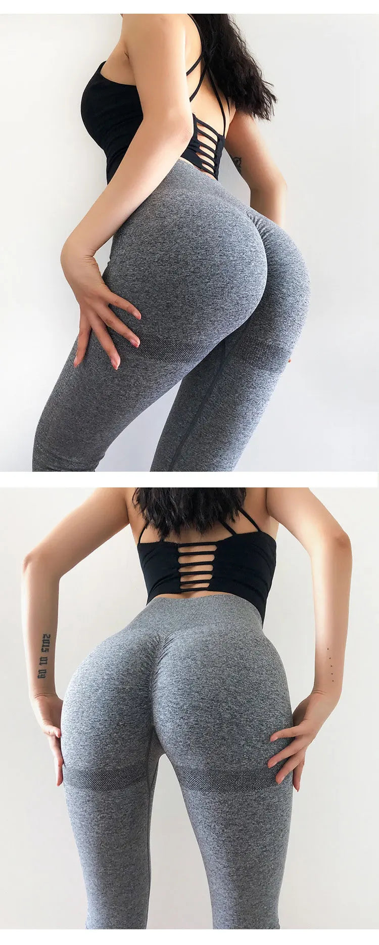 Conjunto deportivo para mujer, top deportivo, leggings de yoga, sujetador deportivo, leggings sin costuras para realce de glúteos.