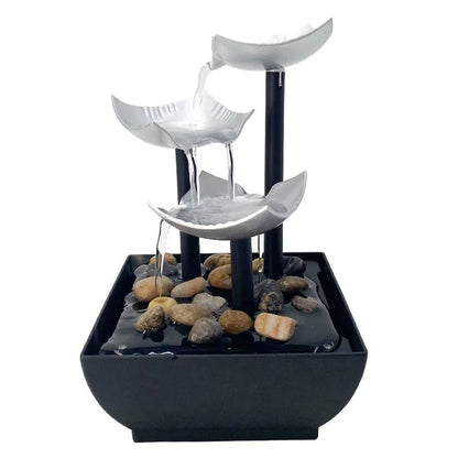Fuente de agua para decoración de oficina y hogar, cascada interior para decoración de interiores, oficina, hogar, mesa, paisaje acuático Feng Shui
