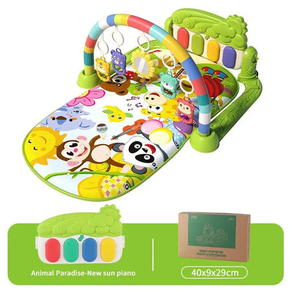 Marco de fitness multifuncional para niños, juguetes musicales para bebés, pedales, piano, marco de fitness, juego de rompecabezas, manta, tapete educativo, juguete de regalo