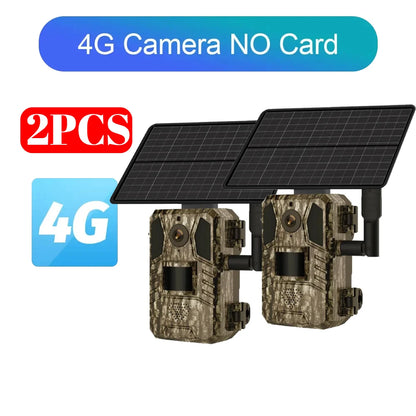 1/2 cámara de rastreo celular UCon 4G 2K con energía solar, activación por movimiento (0,2 s), visión nocturna.