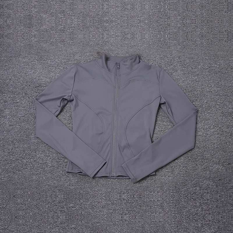 Chaqueta deportiva de manga larga para mujer, abrigo de entrenamiento, ropa de entrenamiento de gimnasio, ropa deportiva de yoga