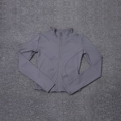 Chaqueta deportiva de manga larga para mujer, abrigo de entrenamiento, ropa de entrenamiento de gimnasio, ropa deportiva de yoga
