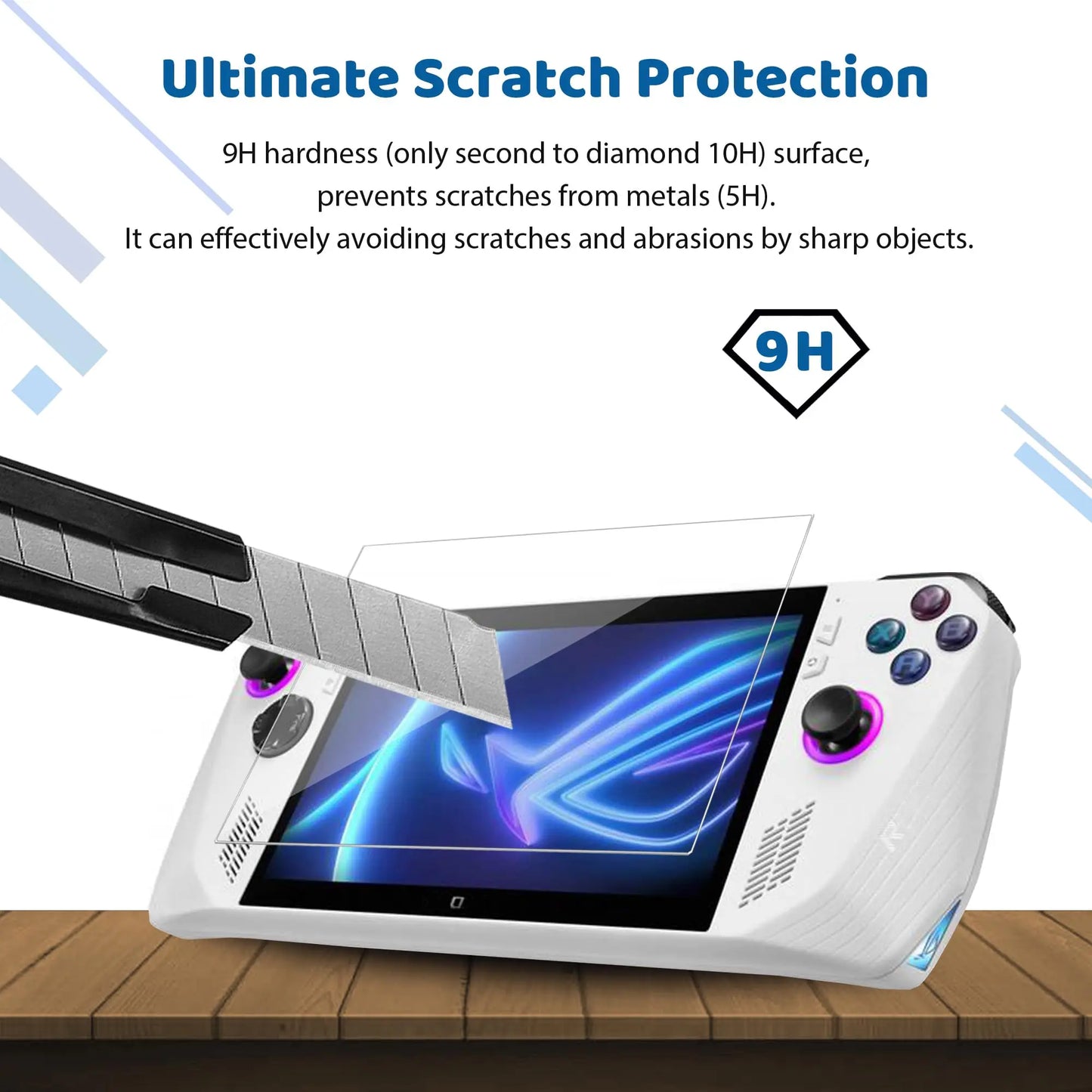 Protector de pantalla de vidrio templado para consola de juegos Asus ROG Ally. Película de vidrio templado antiarañazos para accesorios de juegos ROG ALLY.