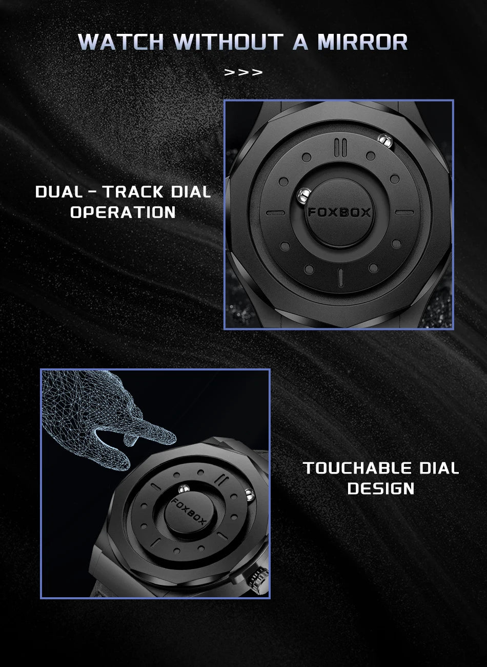 FOXBOX Reloj de negocios de lujo para hombre, resistente al agua hasta 30 m, diseño personalizado, correa de acero inoxidable, reloj de cuarzo para hombre, regalo de moda