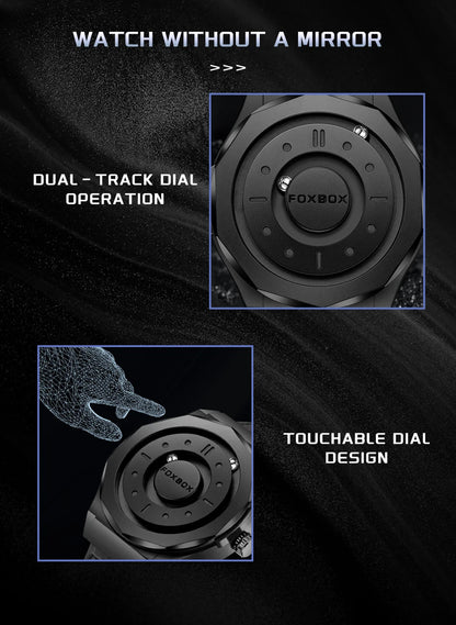 FOXBOX Reloj de negocios de lujo para hombre, resistente al agua hasta 30 m, diseño personalizado, correa de acero inoxidable, reloj de cuarzo para hombre, regalo de moda